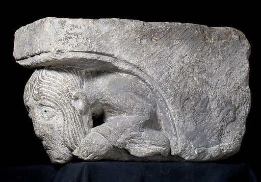 Corbel with Crouching Woman Clutching her Long Hair