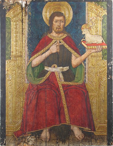 Panel with Saint John the Baptist Enthroned from Retable