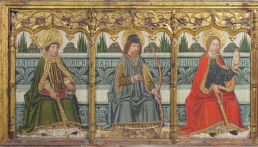 Predella panel with Saint Martial, Saint Sebastian, and Saint Mary Magdalen from Retable
