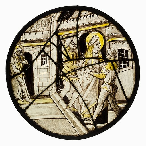 Roundel with Saint  Barbara or Saint Catherine Thrown into Prison