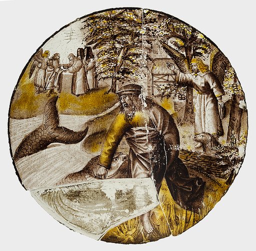 Roundel with Tobias Drawing the Fish from the Water