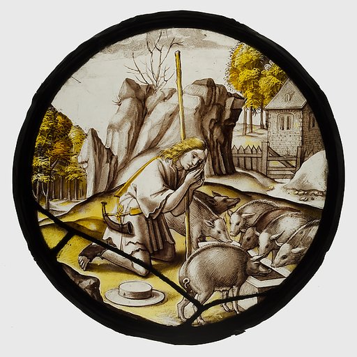 Roundel with the Prodigal Son among the Swine