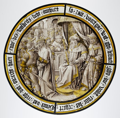Roundel with Christ Condemned by Pilate