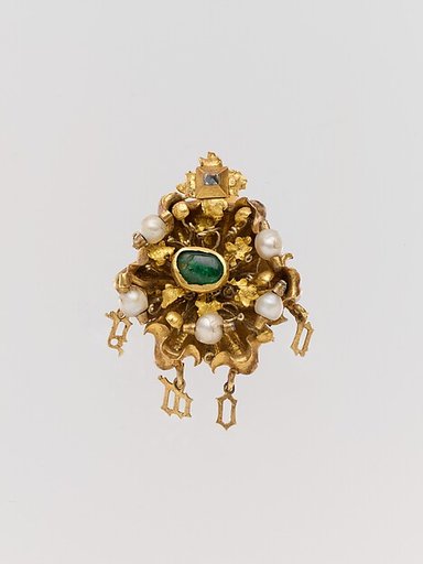 Cluster Brooch with Letters Spelling "Amor"