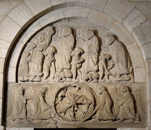 Lintel with Angels Supporting the Lamb of God