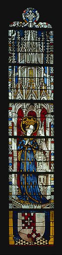 The Virgin in a Blue Robe Decorated with Images of Wheat, with the Arms of the Bishop of Liège below (from a series with The Virgin Mary and Five Standing Saints)