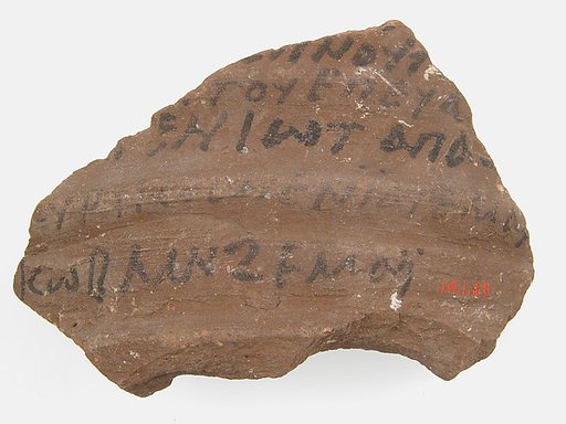 Ostrakon Mentioning Cyriacus, Jacob, and Hemai