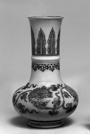Bottle vase with floral scrolls