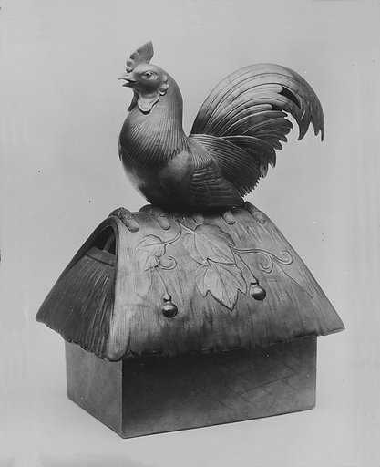 Censer in Form of a Rooster Perched on a Rooftop