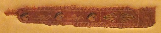 Band Fragment with Masks, Lotus Flowers, and Birds