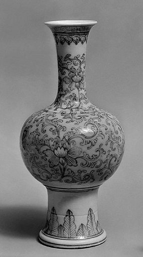 Bottle with floral scrolls