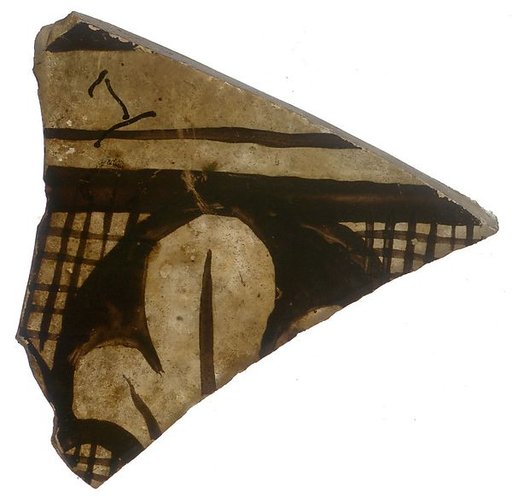 Grisaille Fragment with Plant Motif