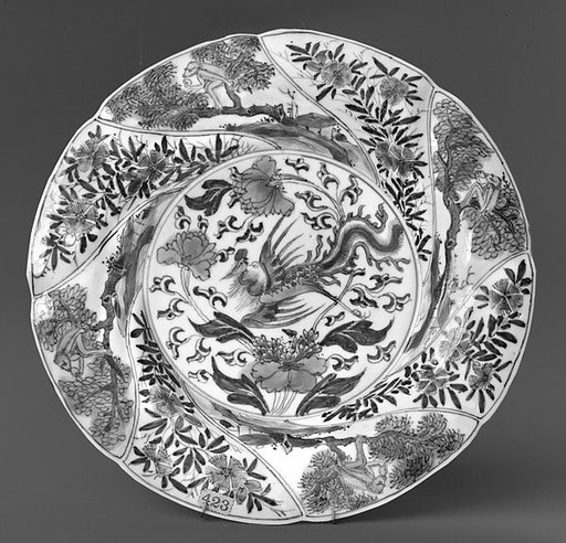 Plate with pheonix and monkeys