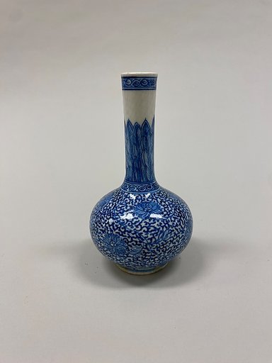 Bottle vase with floral scrolls
