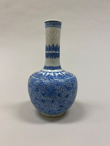 Bottle vase with floral scrolls
