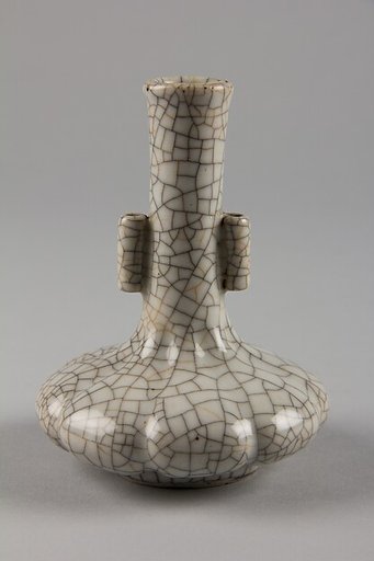 Long-neck vase with tubular handles