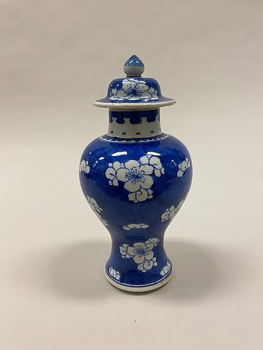 Covered jar with plum blossoms