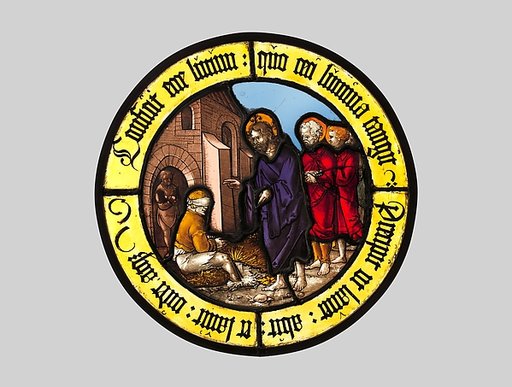 Roundel with Christ Healing the Blind Man