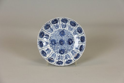Dish with chrysanthemums