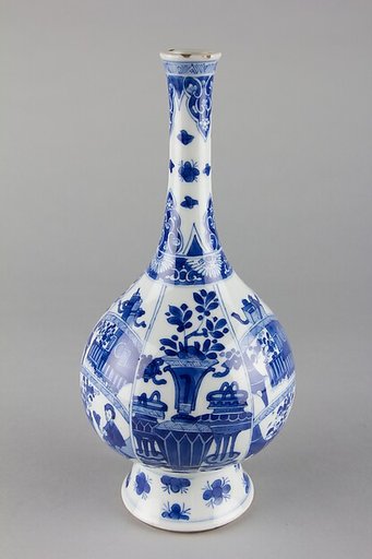 Vase with ladies and flowers