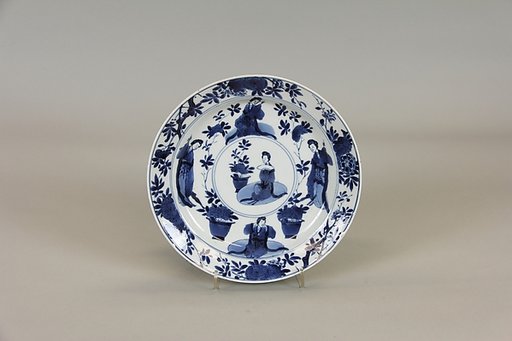 Plate with women and plants