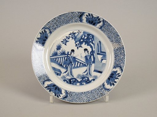 Plate with two ladies