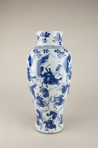 Vase with mounted hunters