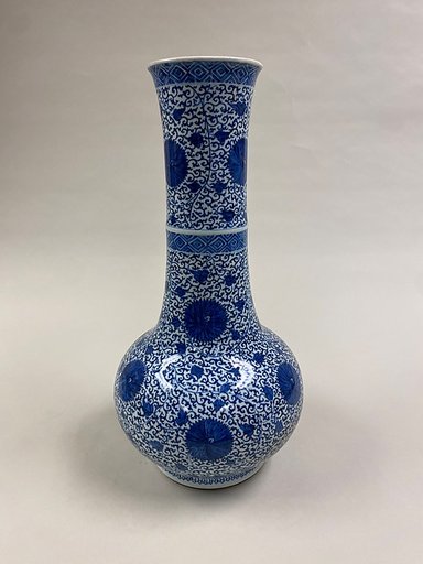 Bottle vase with floral scrolls
