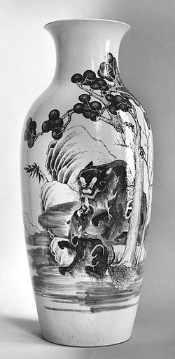 Vase with lions