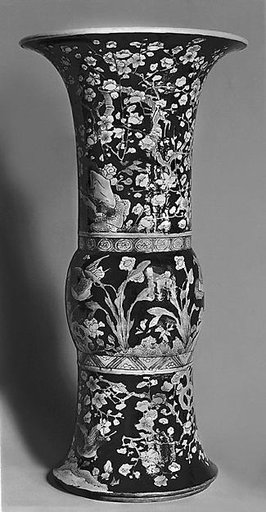 Vase with birds and flowers