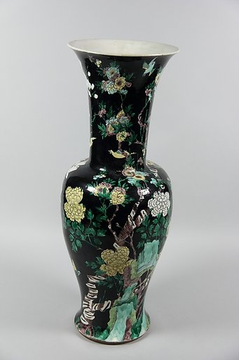 Vase with birds and flowers