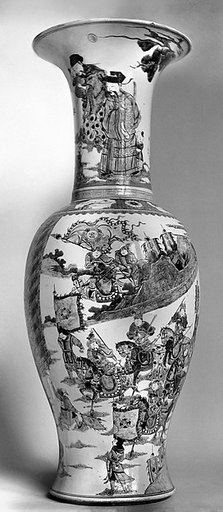 Vase with scene from Romance of the Three Kingdoms