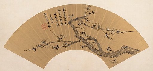 Branch of blossoming plum