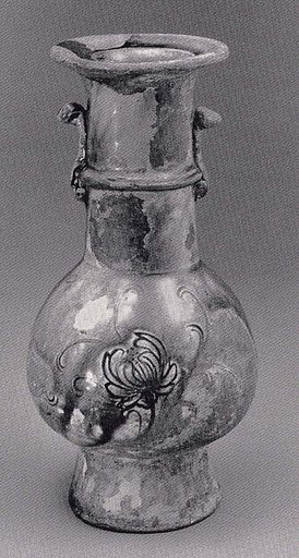 Flower Vase with Stamped Design of Lotus