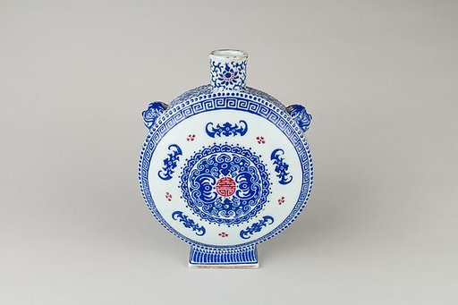 Flask with bats and medallions of longevity