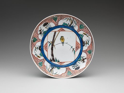 Dish with Bird on Bamboo