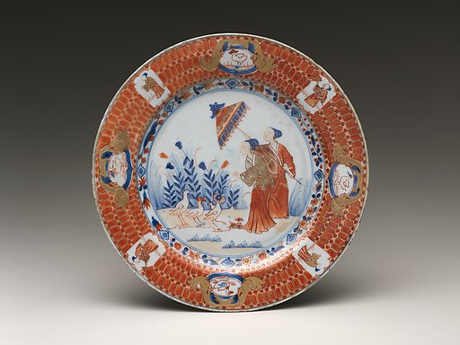 Dish Depicting Lady with a Parasol