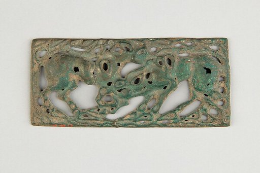 Belt Plaque with Fighting Horses