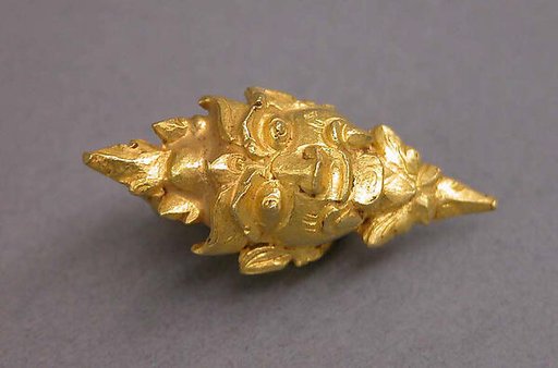Ear Ornament with Demon's Head Motif