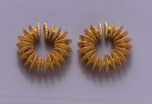 Pair of Ear Clips Composed of Fused Discs