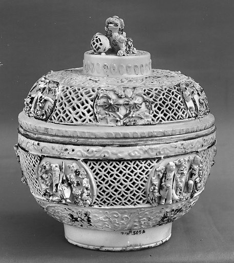 Covered bowl with figures