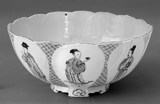 Bowl with ladies and scholars