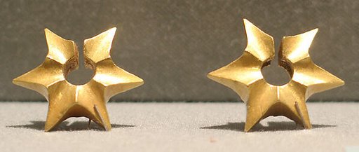 Pair of Ear Clips in the Shape of a Starfruit
