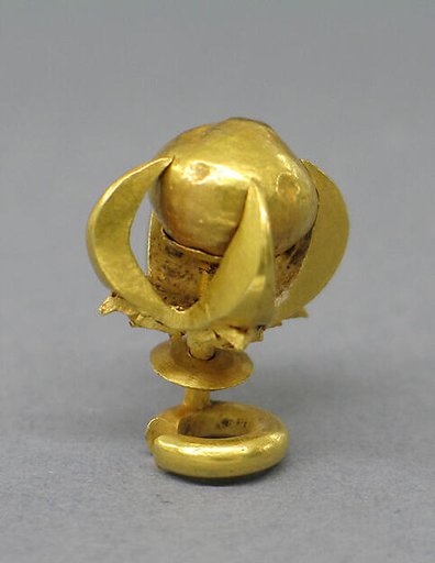 Ear Clip with Gold Bead set in Four Prong Mount
