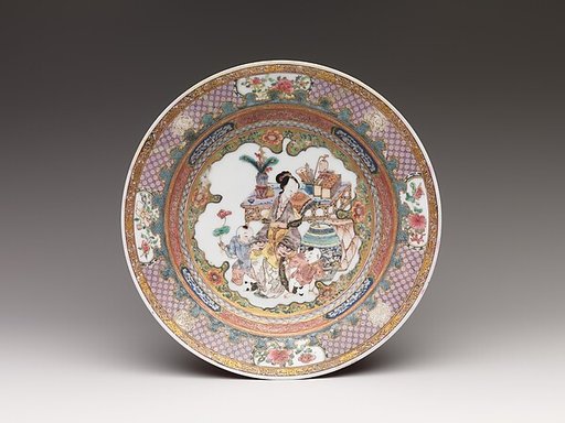Dish with scene of a woman and children