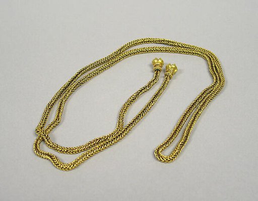 Braided Chain with Lotus-Shaped Finials