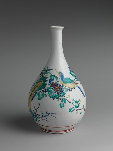 Bottle with Rock, Flowers, and Birds