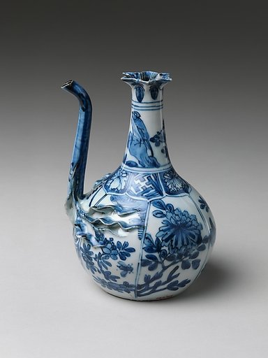 Pouring Vessel (Kendi) with Flowers and Birds