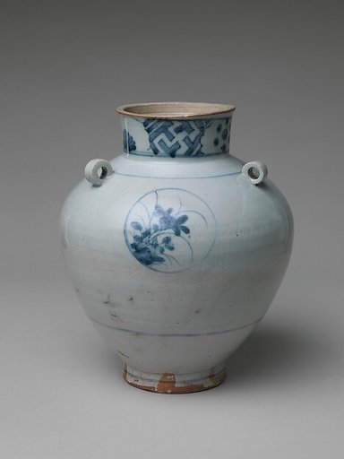 Jar (Tsubo) with Four Loop Handles and Flower Medallions
