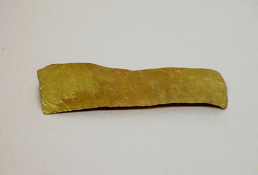 Gold Foil incised with Standing Image of Goddess Sri